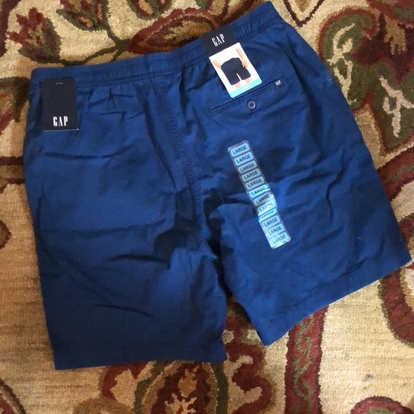 GAP Size Large Pull-On Short Cotton/Spandex Classic Blue Elastic & Tie $49 NEW - Picture 2 of 16